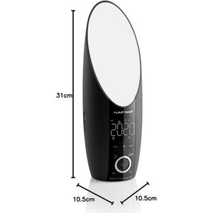 MP3 Simulatie van zonsopgang wekkerradio Wake-up light FM-tuner natuurgeluiden veelkleurige LED-lamp zwart