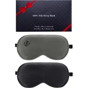 Equivera Slaapmasker 2-Pack - Zijde Oogmasker - 100% Verduisterend - Verstelbare Band - Slaaphulpmiddel - Anti-Slapeloosheid