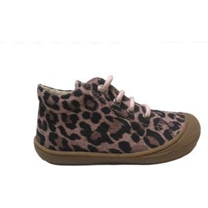 Naturino veter bumper roze jaguar print lederen schoenen Cocoon Roze mt 22