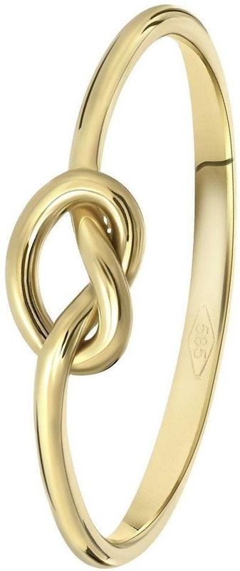 Lucardi - Dames Ring Knoop - 14 Karaat Goud - Geelgoud