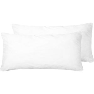ERRIGAL - 2x Kussens laag - Wit - 40 x 80 cm - Microvezel