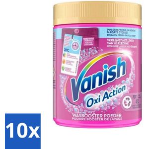 10 x Vanish Oxi Action - Vlekkenverwijderaar Poeder - Zonder Bleek - Gekleurde Was - 530 Gram - Vlekkenverwijderaar - Wasbooster - Kleurvervanging - Geurverwijdering - Gekleurde Was