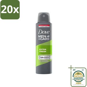 20 x Dove - Deodorant - Men Care Extra Fresh - Verfrissend en energiek - 48 uur bescherming - 250 ml - Grootverpakking - Deodorant Voor Mannen - 48 Uur Bescherming - Verfrissend Geur - Anti-zweet - Huidverzorging