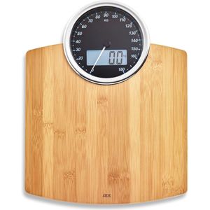 Digitale Personenweegschaal - Elektronische Weegschaal tot 180 Kg met Analoog en Digitaal Display - Inclusief Batterij