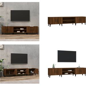 vidaXL Tv-meubel 180x31-5x40 cm bewerkt hout bruineikenkleurig - Tv-kast - Tv-kasten - Tv-meubel - Hifi-meubel