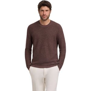 FALKE Basic Apparel Structured Crew Neck elegante klassieker katoen trui heren bruin - maat S