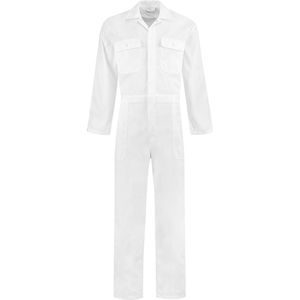 EM Workwear kinderoverall pol/kat Wit met verdekte ritssluiting maat 98