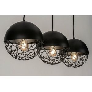 Lumidora Hanglamp 73402 - 3 Lichts - E27 - Zwart - Metaal