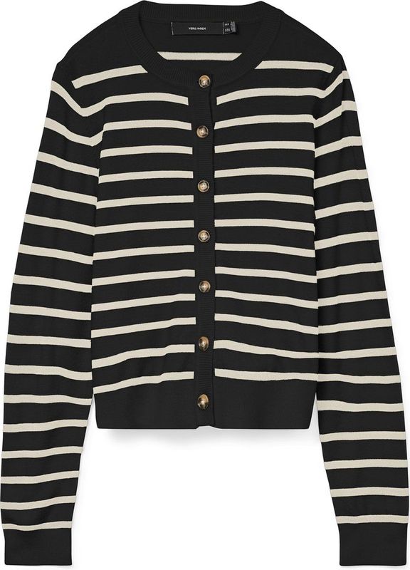 Vero Moda - Vmsaba Plain Ls O-neck - Cardigan - Zwart