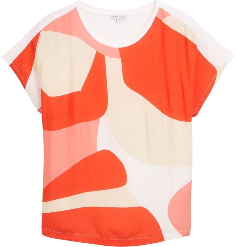 TOM TAILOR - 38042 - T-shirt - Rood - Plussize - Grote Maten