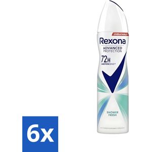 6 x Rexona Deodorant Spray Advanced Protection Shower Fresh 150 ml - Rexona Deodorant - Anti-transpirant - 72 Uur Bescherming - MotionSense - Shower Fresh
