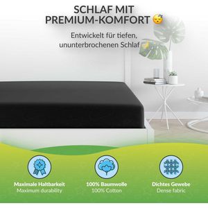 etérea Jersey Hoeslaken Oekotex Made in Green 100% katoen zwart