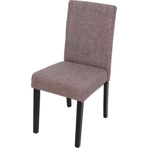 Set van 2 eetkamerstoelen Keukenstoel Littau ~ textiel, grijs, donkere poten