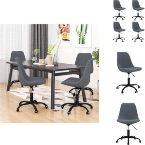 vidaXL Eetkamerstoelen - Donkergrijs - 49 x 51.5 x (82-93) cm - Draaibaar 360° - Eetkamerstoel