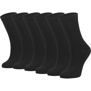 Lavendel 6 Paar PREMIUM Bamboe Sokken Dames, Zacht, Ademend - Zwart, 36/40