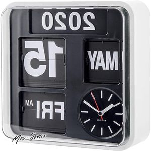 Mrs. Jones Mini-wandklok met kalender Folding Display Wit KA5364WH - Karlsson .