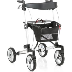 Rollator Plaza X3 - Small - Lichtgewicht - Grote soft banden - Zilver