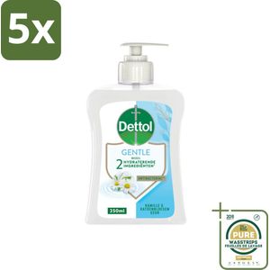 5 x Dettol - Handzeep - Gentle - Kamille & Katoenbloesem - 250 ml - Grootverpakking - Handzeep - Antibacterieel - Hygiëne - Huidverzorging - Kamille