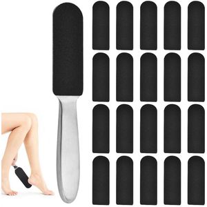 Azomor® Complete voetverzorgingsset met roestvrijstalen vijl en 20 schuurpapier navullingen