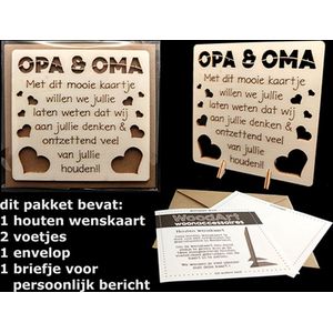 Wenskaart - Opa en Oma - Hout - Standaard