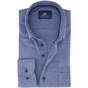 Katoenen Eden Valley normale fit overhemd blauw