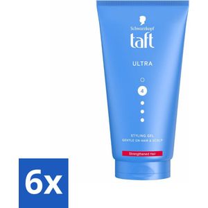 6 x Taft - Ultra 4 - Styling Gel - Stevige fixatie - 150 ml - Haar Gel - Stevige Fixatie - Haar Styling - Taft Ultra Gel - Arginine Formule