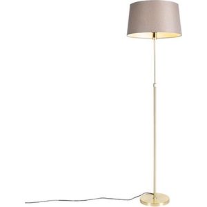 QAZQA parte fl - Landelijke Vloerlamp | Staande Lamp met kap - 1 lichts - H 1720 mm - Taupe - Woonkamer | Slaapkamer | Keuken