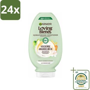 Garnier Loving Blends Voedende Amandelmelk Conditioner 250 ml - Voordeelverpakking - 24 stuks - Droog haar - Amandelmelk conditioner