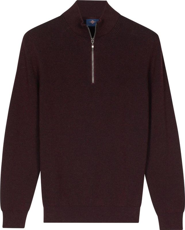 Baileys - Ribgebreid - Katoenen Pullover - Bordeaux - Heren