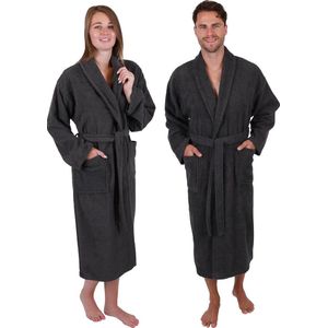Badstof met sjaalkraag voor dames en heren 100% katoenen saunabadjas - lange badjas