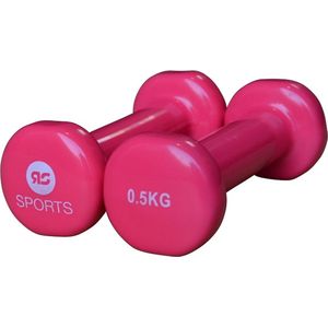 RS Sports Dumbells set - 2 x 0.5 kg dumbbells - Vinyl - Roze