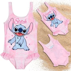 DISNEY Stitch Meisjeszwempak voor het Zwembad, roze EENDelig zwempak voor meisjes.