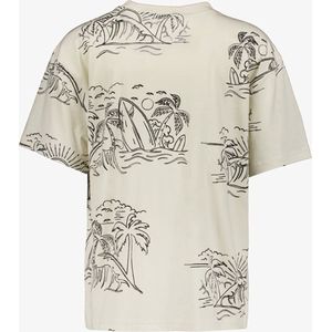Unsigned jongens T-shirt beige met palmbomen - Maat 170