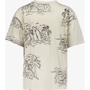 Unsigned jongens T-shirt beige met palmbomen - Maat 158/164