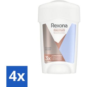 Rexona - Deodorant Stick - Women Maximum Protection Clean Scent - Anti-transpirant - 45 ml - Voordeelverpakking - 4 stuks