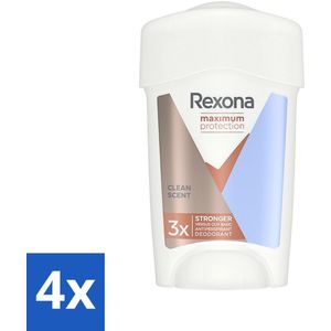 Rexona - Deodorant Stick - Women Maximum Protection Clean Scent - Anti-transpirant - 45 ml - Voordeelverpakking - 4 stuks