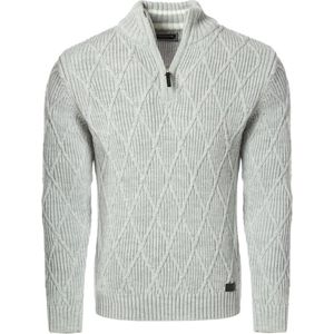 Carisma Heren Trui Opstaande Kraag Gebreid Motief Grijs 7859 - XXL