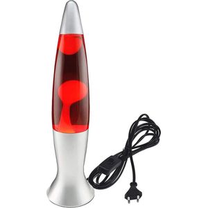 Lavalamp met Gele Was en Rode Vloeistof - Stijlvolle Vintage Verlichting