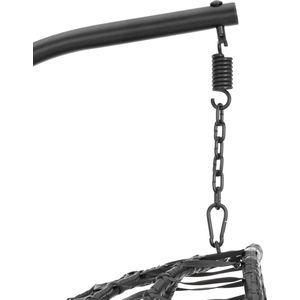 Buitenhangstoel met frame - zitting opklapbaar - zwart/grijs - ovaal - Uniprodo
