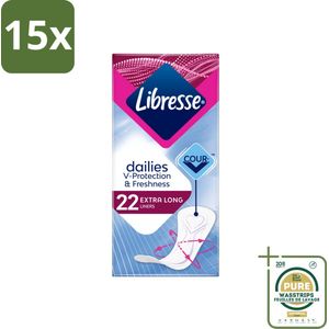 15 x Libresse – Inlegkruisjes – Extra Long – Langdurige bescherming – 22 Inlegkruisjes - Grootverpakking - Kabel - Kabels - Kabelsysteem - Kabelsysteem