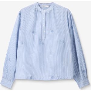 Sissy-Boy - Lichtblauwe Blouse - Gestreept - Katoen