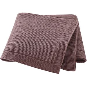 IL BAMBINI Coffee roze babydeken - 100% katoen extra zacht 100x80cm - Pluisvrije deken - babydekentjes voor wieg of ledikant - kraamcadeau
