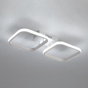 Delaveek-Dubbele vierkante LED Aluminium Plafondlamp - Wit - 32W -6500K koel wit - Dia 23cm - IJzer