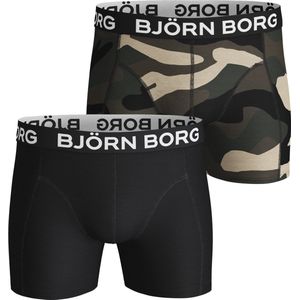 Björn Borg boxershorts Core (2-pack) - heren boxers normale lengte - camouflage en zwart - Maat: S