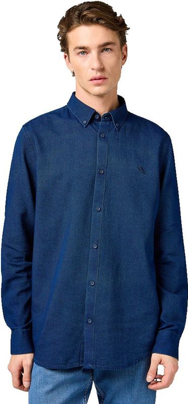 Wrangler - Oxford Overhemd - Indigo - Dobbykatoen