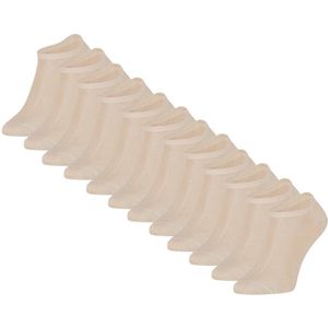 Eureka - Bamboe Sneakersokken - Beige - 12 Paar