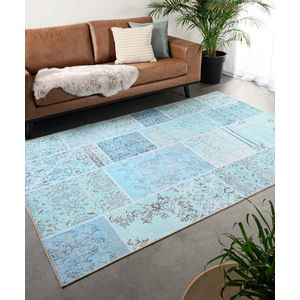 Patchwork vloerkleed - Fade Heritage turquoise 230x330 cm