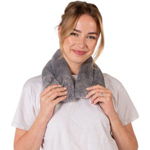 Chillaxy - Langwerpige Pittenzak - Kersenpitkussen Nek - Pittenkussen Magnetron - Warmtekussen - 60x15cm - Grijs