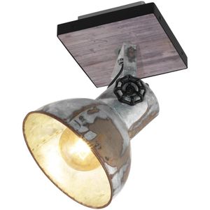 EGLO Barnstaple - wandlamp - 1-lichts - E27 - bruin-patina/zwart/oud-zink-look