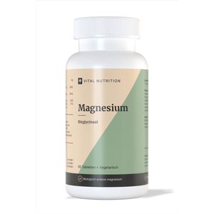 Vital Nutrition - Magnesium Bisglycinaat - Organisch gebonden - Goed opneembaar - Met D3, B6 & Taurine - 60 Tabletten
